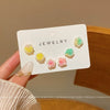 Wholesale Resin Flower Earrings Set For Women Fresh Dopamine Style Polish Processed