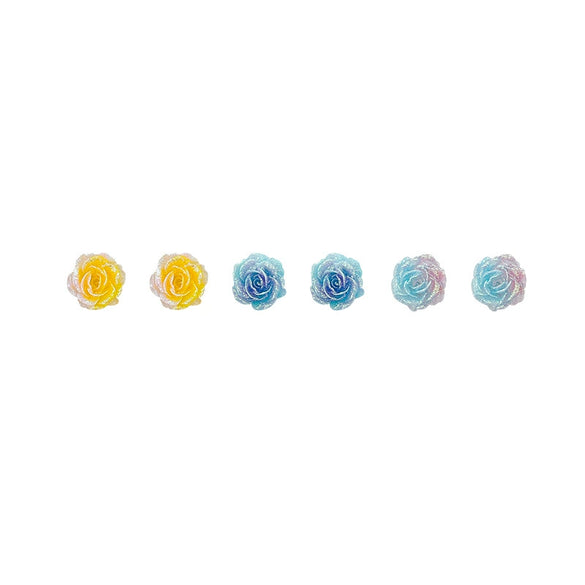 Wholesale Resin Flower Earrings Set For Women Fresh Dopamine Style Polish Processed