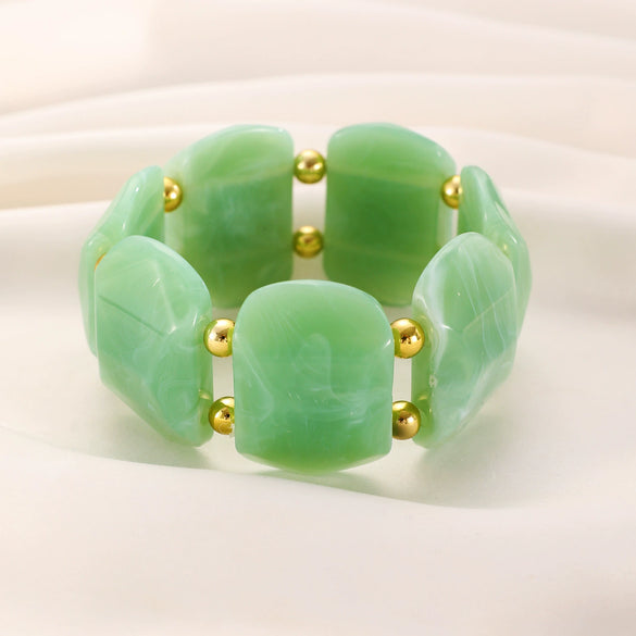 Wholesale Resin Geometric Asymmetrical Open Bracelet For Women Environmentalfriendly Retro Exaggerated Simple Elegant Highend Versatile