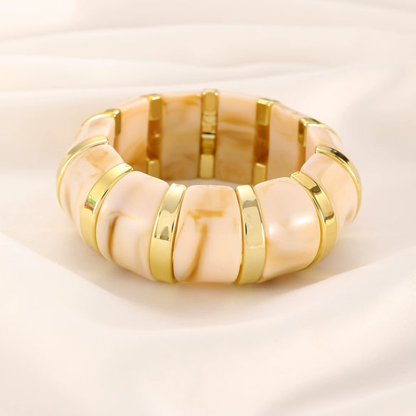 Wholesale Resin Geometric Asymmetrical Open Bracelet For Women Environmentalfriendly Retro Exaggerated Simple Elegant Highend Versatile