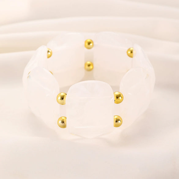 Wholesale Resin Geometric Asymmetrical Open Bracelet For Women Environmentalfriendly Retro Exaggerated Simple Elegant Highend Versatile