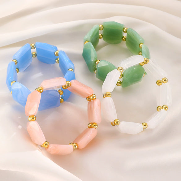 Wholesale Resin Geometric Asymmetrical Open Bracelet For Women Environmentalfriendly Retro Exaggerated Simple Elegant Highend Versatile