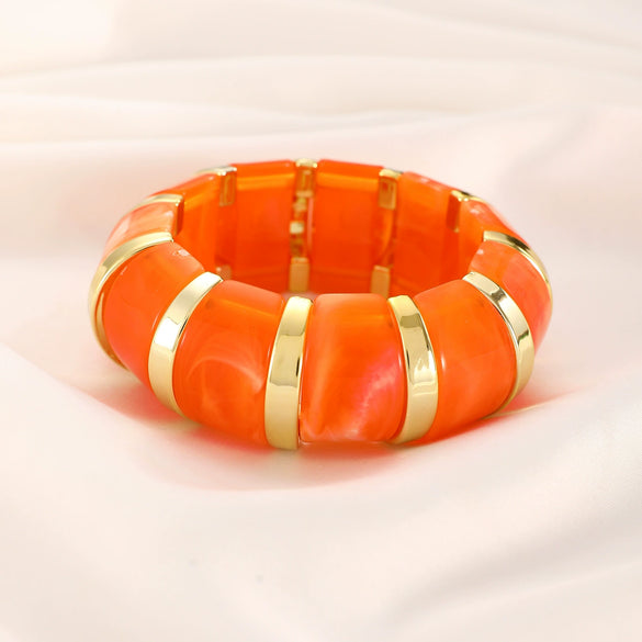 Wholesale Resin Geometric Asymmetrical Open Bracelet For Women Environmentalfriendly Retro Exaggerated Simple Elegant Highend Versatile