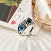 Wholesale Resin Geometric Owl Blue Eyes Ring For Women