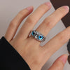 Wholesale Resin Geometric Owl Blue Eyes Ring For Women