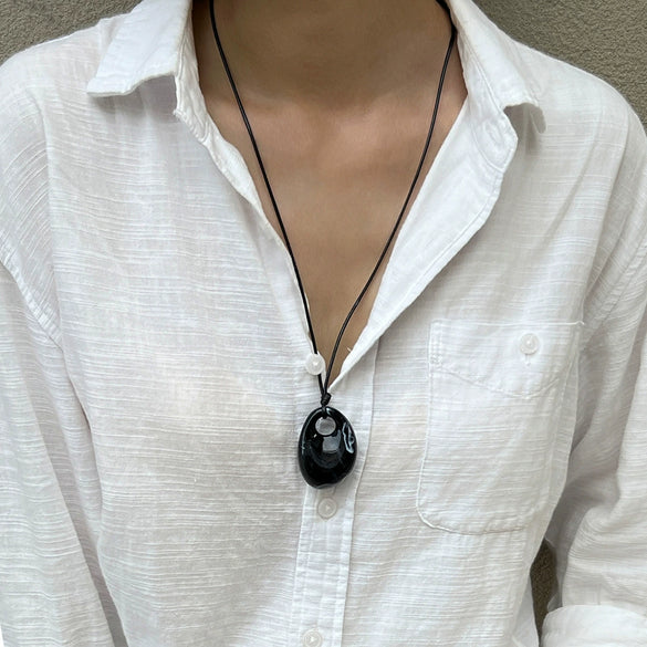 Wholesale Resin Geometric Pendant Necklace Handmade