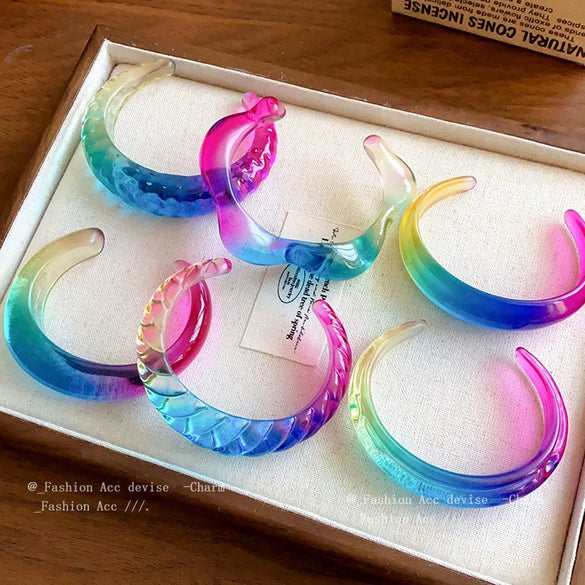 Wholesale Resin Open Bracelet With Irregular Geometric Pattern Handmade Exaggerated Style