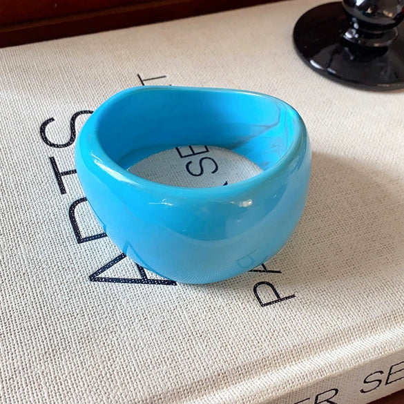 Wholesale Resin Open Bracelet With Irregular Geometric Pattern Handmade Exaggerated Style