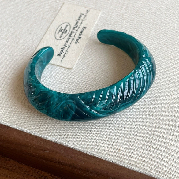 Wholesale Resin Open Bracelet With Irregular Geometric Pattern Handmade Exaggerated Style