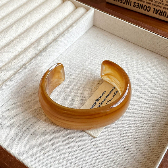 Wholesale Resin Open Bracelet With Irregular Geometric Pattern Handmade Exaggerated Style