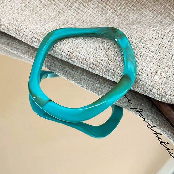 Wholesale Resin Open Bracelet With Irregular Geometric Pattern Handmade Exaggerated Style