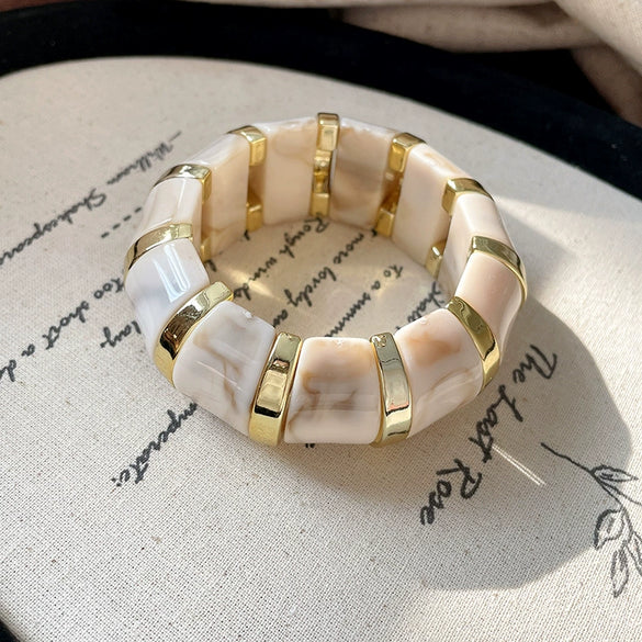 Wholesale Resin Open Bracelet With Irregular Geometric Pattern Handmade Exaggerated Style