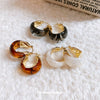 Wholesale Resin U Shaped Ear Buckle Retro Niche All Match Light Luxury Earrings For Women Electroplated