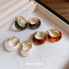 Wholesale Resin U Shaped Ear Buckle Retro Niche All Match Light Luxury Earrings For Women Electroplated