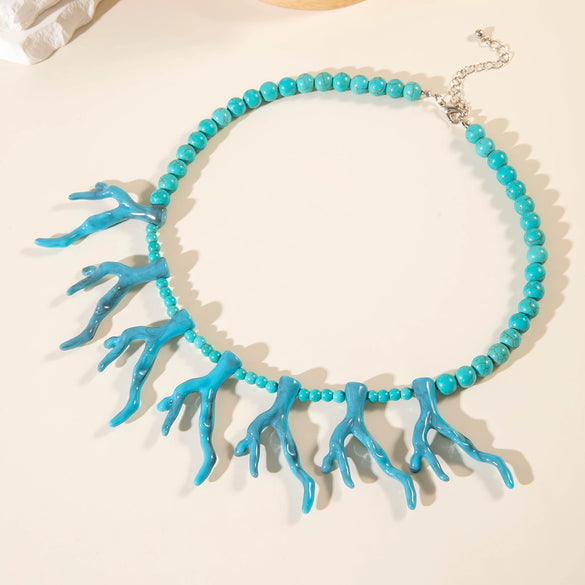Wholesale Resort Style Acrylic And Resin Bohemian Style Beaded Necklace For Women