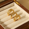 Wholesale Retro Adjustable Women's Stainless Steel Ring With 18K Gold Plated Vacuum Real Gold Electroplating In Pvd Furnace