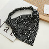 Wholesale Retro Allmatch Closed Toe Triangle Chiffon Headscarf With Elastic Band Geometric Pattern Head Accessory For Women