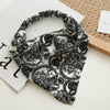 Wholesale Retro Allmatch Closed Toe Triangle Chiffon Headscarf With Elastic Band Geometric Pattern Head Accessory For Women