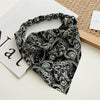 Wholesale Retro Allmatch Closed Toe Triangle Chiffon Headscarf With Elastic Band Geometric Pattern Head Accessory For Women