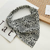 Wholesale Retro Allmatch Closed Toe Triangle Chiffon Headscarf With Elastic Band Geometric Pattern Head Accessory For Women