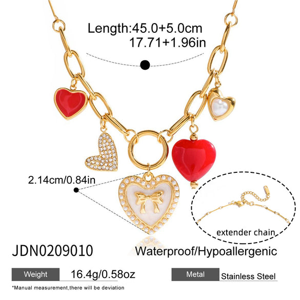 Wholesale Retro Ancient Style Heart Shape Electroplated Stainless Steel Women's Necklace Jewelry Accessories