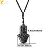 Wholesale Retro Animal Pendant Necklace With Obsidian And Braided Rope Polished