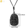 Wholesale Retro Animal Pendant Necklace With Obsidian And Braided Rope Polished