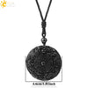 Wholesale Retro Animal Pendant Necklace With Obsidian And Braided Rope Polished