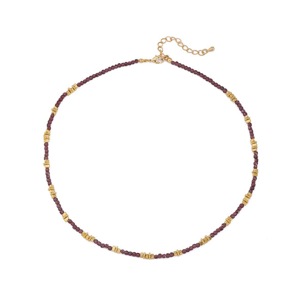 Wholesale Retro Animal Style Garnet Red Agate Beaded Copper Handmade Necklace For Women