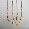 Wholesale Retro Animal Style Garnet Red Agate Beaded Copper Handmade Necklace For Women