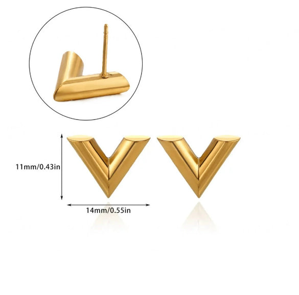 Wholesale Retro Asymmetrical Geometric Stainless Steel 18K Goldplated Unisex Earrings