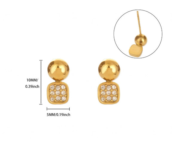 Wholesale Retro Asymmetrical Geometric Stainless Steel 18K Goldplated Unisex Earrings