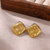 Wholesale Retro Asymmetrical Geometric Stainless Steel 18K Goldplated Unisex Earrings