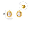 Wholesale Retro Asymmetrical Geometric Stainless Steel 18K Goldplated Unisex Earrings