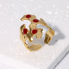 Wholesale Retro Asymmetrical Opening 18K Goldplated Stainless Steel Ring For Women