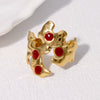 Wholesale Retro Asymmetrical Opening 18K Goldplated Stainless Steel Ring For Women