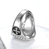Wholesale Retro Black Cross Ring Stainless Steel Oil Processed Unisex