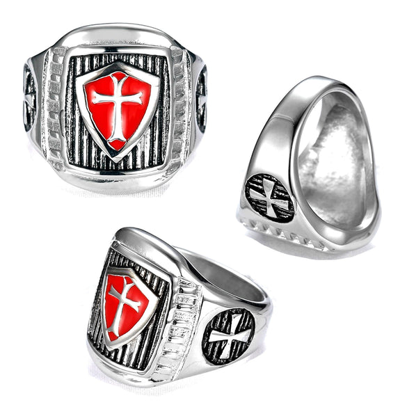 Wholesale Retro Black Cross Ring Stainless Steel Oil Processed Unisex