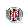 Wholesale Retro Black Cross Ring Stainless Steel Oil Processed Unisex