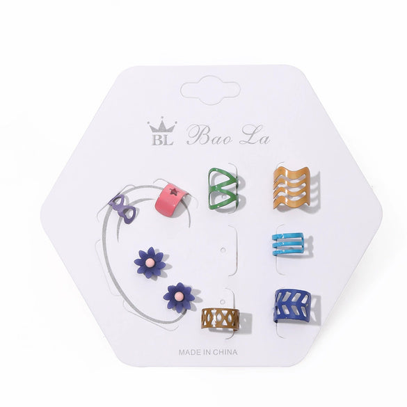 Wholesale Retro Bohemian Style Alloy Drop Shape Electroplated Imitation Gem Crystal Drop Type Female Earrings 5 Pairs