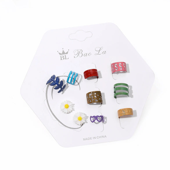 Wholesale Retro Bohemian Style Alloy Drop Shape Electroplated Imitation Gem Crystal Drop Type Female Earrings 5 Pairs