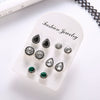 Wholesale Retro Bohemian Style Alloy Drop Shape Electroplated Imitation Gem Crystal Drop Type Female Earrings 5 Pairs