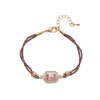 Wholesale Retro Bohemian Style Copper Inlaid Zircon Geometric Four Leaf Clover Tarot Bracelet For Women