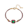 Wholesale Retro Bohemian Style Copper Inlaid Zircon Geometric Four Leaf Clover Tarot Bracelet For Women