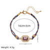 Wholesale Retro Bohemian Style Copper Inlaid Zircon Geometric Four Leaf Clover Tarot Bracelet For Women