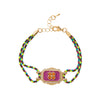 Wholesale Retro Bohemian Style Copper Inlaid Zircon Geometric Four Leaf Clover Tarot Bracelet For Women