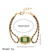 Wholesale Retro Bohemian Style Copper Inlaid Zircon Geometric Four Leaf Clover Tarot Bracelet For Women
