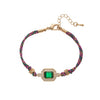 Wholesale Retro Bohemian Style Copper Inlaid Zircon Geometric Four Leaf Clover Tarot Bracelet For Women
