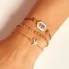 Wholesale Retro Bohemian Style Copper Inlaid Zircon Geometric Four Leaf Clover Tarot Bracelet For Women