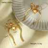 Wholesale Retro Bow Tie Heart Shape Stainless Steel Electroplated Earrings For Women